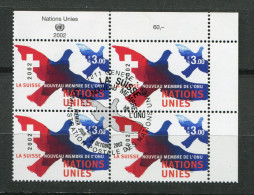 Nations Unis -  Suisse - N° 470 Ob - Bloc De 4 - Colombe De La Paix - Other & Unclassified