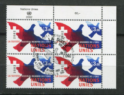 Nations Unis -  Suisse - N° 470 Ob - Bloc De 4 - Colombe De La Paix - Sonstige & Ohne Zuordnung