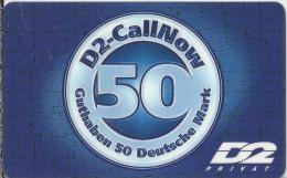 Telefonkarte.- Duitsland. D2-CallNow - 50 DM. - D2 Privat  2 Scans - GSM, Cartes Prepayées & Recharges