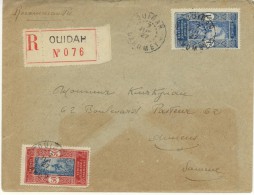 N°78+74sur Lettre  Rec. De Ouidah Du 7-6-27 Pour Amiens (Somme) - Lettres & Documents