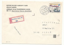 I8693 - Czechoslovakia (1987) 360 16 Karlovy Vary 16 (stamp - Manufacturing Defect: Shifted Printing In Blue Color) - Abarten Und Kuriositäten