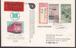 Germany DDR Postal Stationery Ganzsache Einschreiben & Eilsendung EXPRESS Labels WERMSDORF 1985 Deutsche Reichsbahn - Sobres - Usados