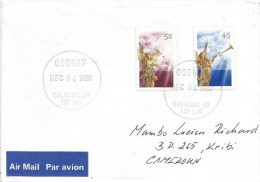 Canada 1998 Calgary Christmas Angles Cover To Kribi Cameroun - Covers & Documents