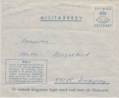SWEDISH MILITARY PREPAID COVER WITH REURN STAMP ON BACK COUVERTURE PREPAYE MILITAIRE - SWEDEN SUEDE SCHWEDEN 1960 - Militaires