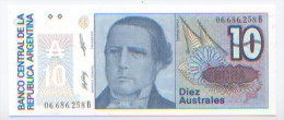 Billet De Banque, Banknote, Biglietto Di Banca, Bankbiljet, Argentine Argentina, 10 Diez Australes, Santiago Derqui NEUF - Argentine