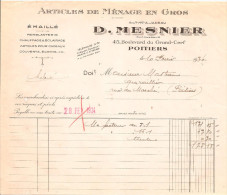D. MESNIER Articles De Ménage En Gros à Poitiers 45, Bld Du Grand-Cerf (86) Du 10 Février 1934 - Drogisterij & Parfum