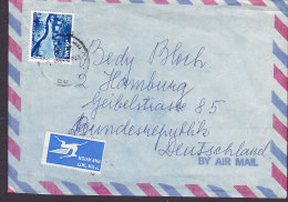 Israel Airmail Par Avion Label RAMAT-HANAS 1983? Cover Lettera To HAMBURG Germany - Aéreo