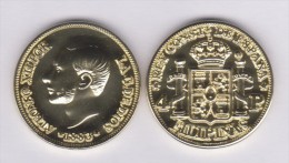 SPANIEN / ALFONSO XII  FILIPINAS (MANILA)  4 PESOS  1.883  ORO/GOLD  KM#151  SC/UNC  T-DL-11.071 COPY  Ale. - Münzen Der Provinzen