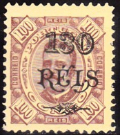 CONGO - 1902-  D. Carlos I, Com Sobretaxa.   130 R. S/ 100 R.    D. 11 3/4 X 12   Pap. Porcelana  * MH   MUNDIFIL  Nº 37 - Congo Portugais