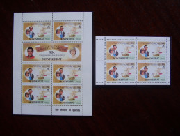 MONTSERRAT Issue 1981 ROYAL WEDDING SHEETLET 90c  Value (7) With A PAIR Perf.12 90c  Value MNH. - Montserrat