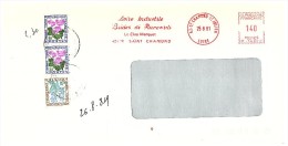 Lettre Taxée, 1981, EMA LOIRE INDUSTRIE ST CHAMOND. Affranchie. 1.40Fr, Taxe 2.30Fr, 3 Timbres  FLEUR  /6000 - 1960-.... Covers & Documents