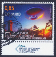 2013 SAN MARINO "20° ANNIVERSARIO DEL SIMPOSIO MONDIALE SUGLI UFO" SINGOLO ANNULLO PRIMO GIORNO - Used Stamps