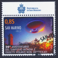 2013 SAN MARINO "20° ANNIVERSARIO DEL SIMPOSIO MONDIALE SUGLI UFO" SINGOLO ANNULLO PRIMO GIORNO - Used Stamps