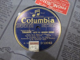 78 Tours Turandot - G Thill  - Columbia D 13042 - 78 T - Discos Para Fonógrafos