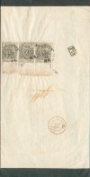 N°23(3) - PETITS LIONS 1 Centime Gris (à L'origine En Bloc De 6) Obl.AVELGHEM Sur Imprimé De Deuil Du 4 Novembre 1868 (d - 1866-1867 Coat Of Arms
