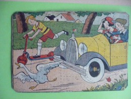 PUZZLE à Découper. LITHOGRAPHIE Collée Sur Un Carton. Dessin Style Benjamin RABIER. Années 30-40 TBE - Toy Memorabilia