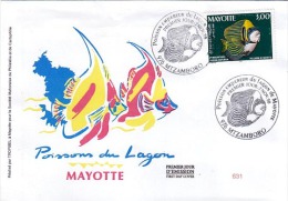 MAYOTTE 1998 Enveloppe 1er Jour Poisson Empereur Fish - Other & Unclassified