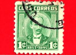 CUBA - Usato - 1954 - Combattenti Per La Libertà - Patrioti - José Marti (1853-1895) - 1 ¢ - Oblitérés