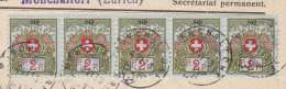 Heimat CH ZH MÖNCHALTDORF 1917-06-04 Seltener 5er-Streifen Portofreiheit Kl#549 - Franchise