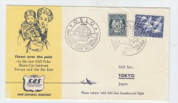 Norway/Japan SAS FIRST FLIGHT COVER VIA NORTH POLE 1957 - Storia Postale