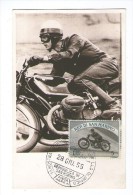 SAN MARINO 1955 MC MK MAXIMUM CARD 1 MOSTRA INTERNAZIONALE DEL FRANCOBOLLO OLIMPICO - Sport Moto