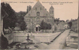 SAINT CHEF (ISERE) LA FONTAINE ET L'EGLISE - Saint-Chef