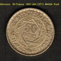 MOROCCO   50  FRANCS  1951 (AH 1371)  (Y # 51) - Marruecos