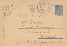 7794- KING MICHAEL, PC STATIONERY, ENTIER POSTAUX, CENSORED TIMISOARA NR 10, 1941, ROMANIA - World War 2 Letters