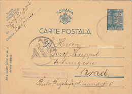 7795- KING MICHAEL, PC STATIONERY, ENTIER POSTAUX, CENSORED TIMISOARA NR 27, 1941, ROMANIA - World War 2 Letters