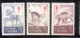 Finland 1957 Anti-tuberculosis Society 3v Used - Usati