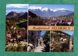 Montfortstadt FELDKIRCH Gegen Gurtisspitze Schweizer Berge (oben) Eingang Schattenburg Katzenturm (rechts) Vorarlberg - Feldkirch