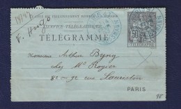 TIMBRE. FRANCE. EP. ENTIER POSTAL. TELEGRAMME. TELEGRAPHE. - Telegraph And Telephone