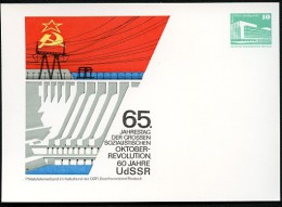 STROMLEITUNGEN STAUDAMM DDR PP18 B2/021 Privat-Postkarte Rostock 1982  NGK 3,00 € - Agua