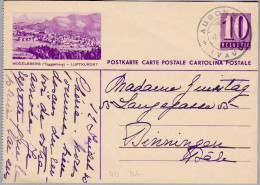 Heimat VD AUBONNE 1940-07-12 Bahnstempel Auf Bildpostkarte Mogelsberg - Ferrocarril