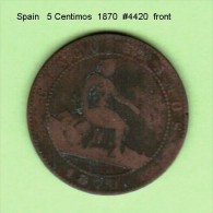 SPAIN   5  CENTIMOS   1870  (KM # 662) - First Minting