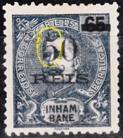 INHAMBANE - 1905,  D. Carlos I, Com Sobretaxa.  50 R. S/ 65 R. (ERRO - «5» Fendido)   * MH  MUNDIFIL  Nº 31a - Inhambane