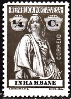 INHAMBANE - 1914, Ceres  - 1/4 C.  Pap. Porc. Médio.  D. 15 X 14  * MH   MUNDIFIL  Nº 71 - Inhambane