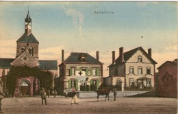 K09 /  DEPT 51 CPA ALLEMANDE BETHENIVILLE ANIME PLACE EGLISE HOPITAL / ANE VOYAGEE VOIR DOS - Bétheniville