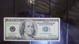 100 Dollar Bill / Banknote : Error Inverted Paper Water Mark On Top Left Corner - Errori