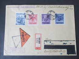 Böhmen Und Mähren Einschreiben 1943 Satzbrief / Nr. 114 - 116 Nachnahme. Prag 35 - Covers & Documents