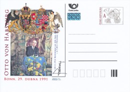 Czech Rep. / Postal Stat. (Pre2011/32) Otto Von Habsburg (1912-2011), Bonn - 29th In April 1991 - Cartes Postales