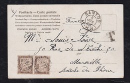 Brazil Brasil 1905 Postcard SANTOS To MASEILLE France With Postage Due - Briefe U. Dokumente