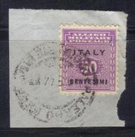 W955 - SICILIA Occ.Anglo Americana Frammentino Con Il 50 Cent - Britisch-am. Bes.: Sizilien