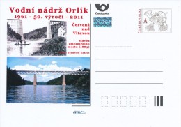 Czech Rep. / Postal Stat. (Pre2011/66) The Dam Orlik, 50th Anniversary 1961-2011 - Agua