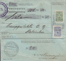 Finland Adresskort Packet Freight Bill Card TAMPERE Tammerfors 1931 To HELSINKI (2 Scans) - Covers & Documents