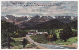 USA, ESTES PARK VILLAGE CO, VIEW FROM BIGH THOMPSON HIGHWAY TO ROCKY MOUNTAINS ~ 1940s Vintage Colorado Postcard - Rocky Mountains