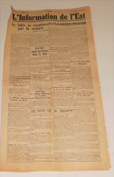 L'Information De L'Est Du 4 Février 1944 - French