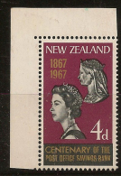 NZ 1967 4d POSB Missing Hyphen SG 843 UNHM #HG213 - Ongebruikt