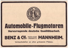 Original Werbung - 1916 -  Benz & Cie. , Mannheim , Flugmotoren , Automobile !!! - Fahrzeuge