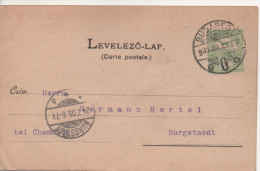 Nr. 2939 ,  Postkarte Ungarn, Budapest Nach Burgstädt - Lettres & Documents